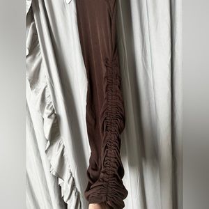 Shein brown dress with tightening strings on the side